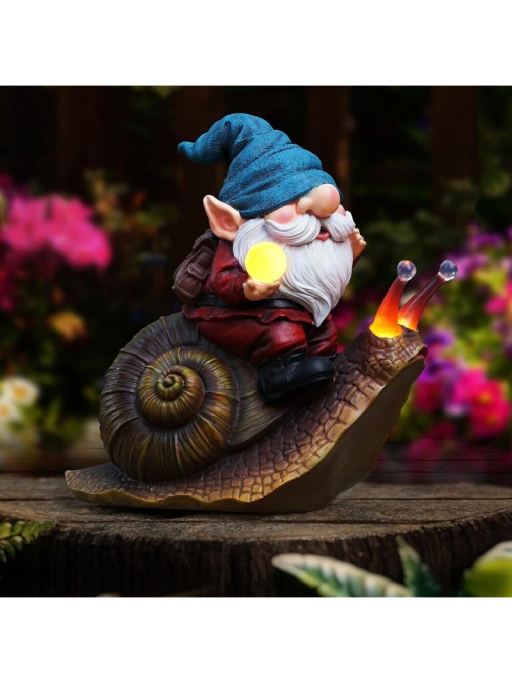 Charming Solar Gnome Garden Statue with Lantern Light - Perfect Outdoor Decor